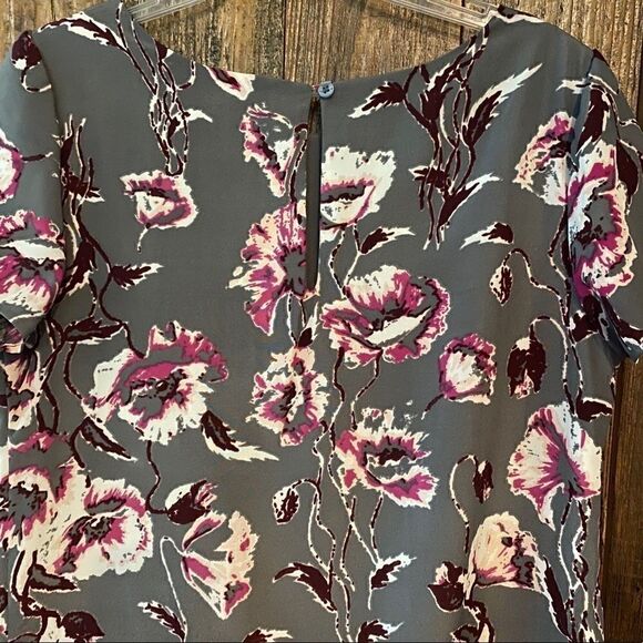 Pim + Larkin Sz M Gray Purple Large Flowers Liberty Floral Cottagecore Dress - Picture 4 of 6
